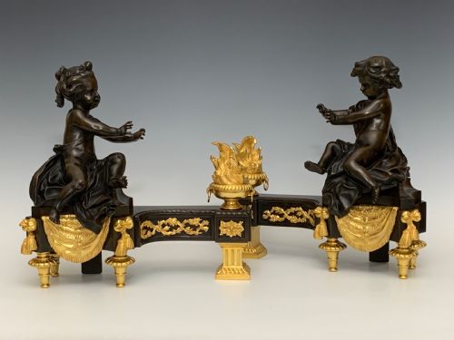 FINE FRENCH BRONZE ORMOLU CHENETS - ADDITIONAL PHOTO 1