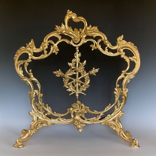 french ormolu firescreen in the louis xv style fire screen - CATEGORY: ANTIQUE FIREPLACES - DATED 1910
