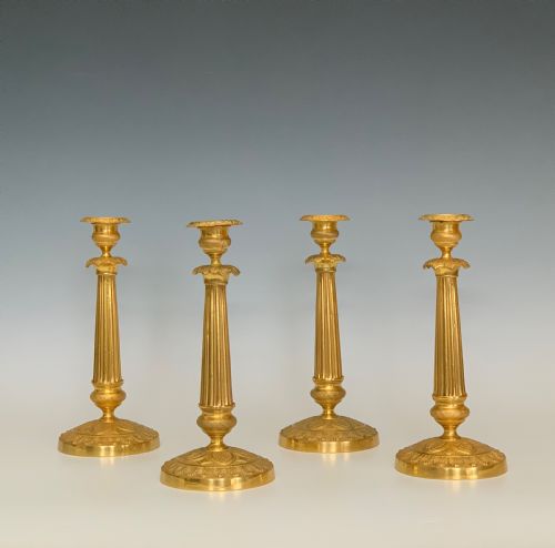 charles x ormolu candlesticks - CATEGORY: ANTIQUE LIGHTING - DATED 19TH CENTURY