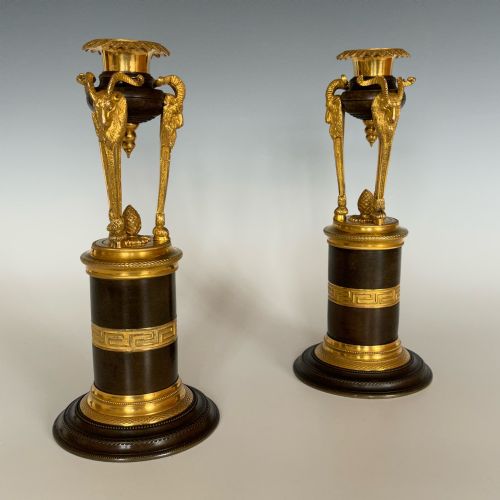 pair of regency candlesticks - CATEGORY: ANTIQUE LIGHTING - DATED REGENCY
