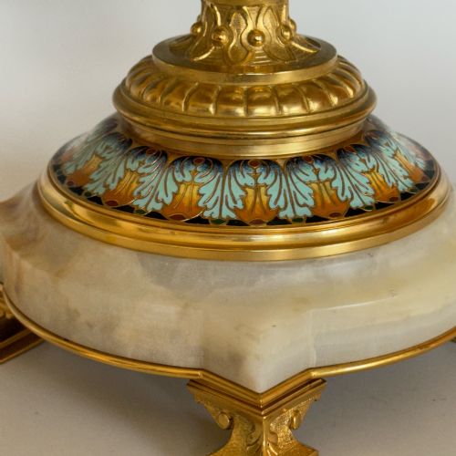 FRENCH ONYX ORMOLU CHAMPLEVE TAZZA - ADDITIONAL PHOTO 3