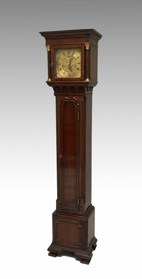 ANTIQUE WARING GILLOW LTD LIVERPOOL MAHOGANY GRANDMOTHER LONGCASE CLOCK IN GEORGIAN STYLE - ADDITIONAL PHOTO 1
