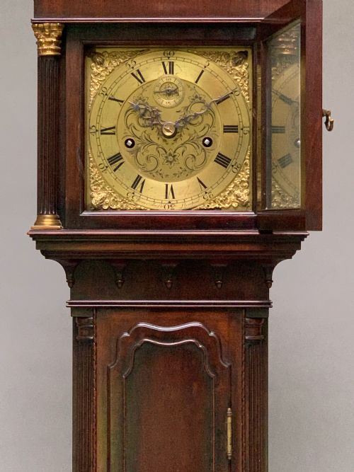 ANTIQUE WARING GILLOW LTD LIVERPOOL MAHOGANY GRANDMOTHER LONGCASE CLOCK IN GEORGIAN STYLE - ADDITIONAL PHOTO 3