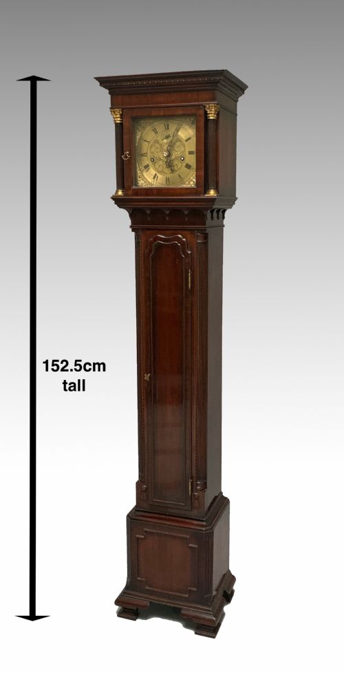 ANTIQUE WARING GILLOW LTD LIVERPOOL MAHOGANY GRANDMOTHER LONGCASE CLOCK IN GEORGIAN STYLE - ADDITIONAL PHOTO 9