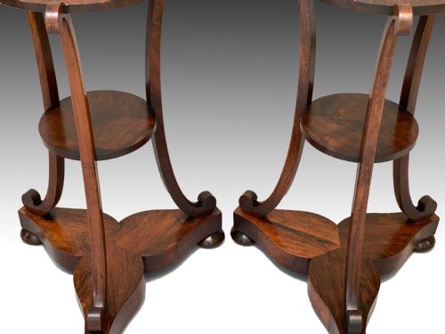 PAIR OF ROSEWOOD EARLY VICTORIAN SIDE TABLESSTANDS - ADDITIONAL PHOTO 3