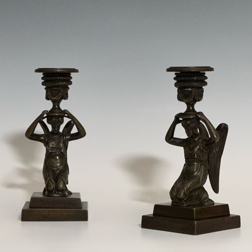 PAIR OF REGENCY BRONZE CANDLESTICKS - ADDITIONAL PHOTO 3