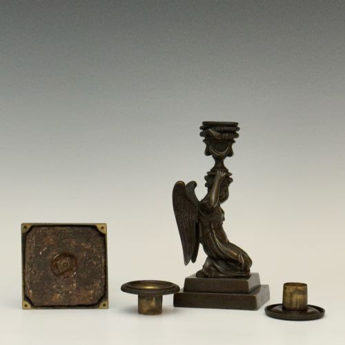 PAIR OF REGENCY BRONZE CANDLESTICKS - ADDITIONAL PHOTO 4