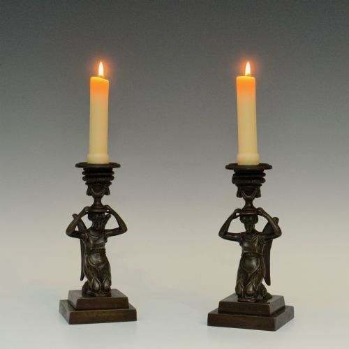 PAIR OF REGENCY BRONZE CANDLESTICKS - ADDITIONAL PHOTO 5