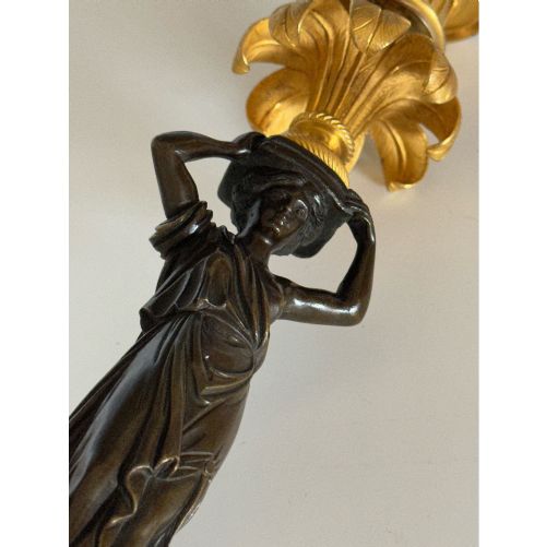 PAIR OF FRENCH EARLY 19TH CENTURY CANDLESTICKS - ADDITIONAL PHOTO 6