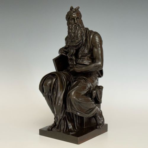 ANTIQUE 19TH CENTURY BRONZE FIGURE OF MOSES - ADDITIONAL PHOTO 1