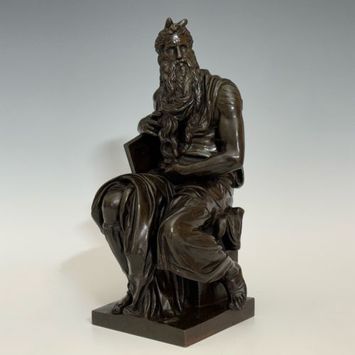 ANTIQUE 19TH CENTURY BRONZE FIGURE OF MOSES - ADDITIONAL PHOTO 2