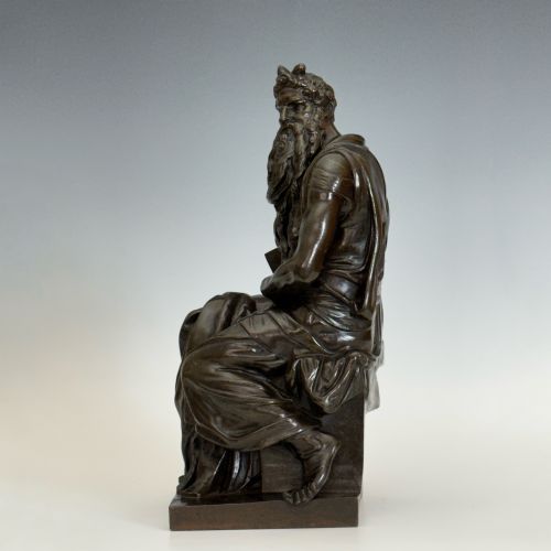 ANTIQUE 19TH CENTURY BRONZE FIGURE OF MOSES - ADDITIONAL PHOTO 3