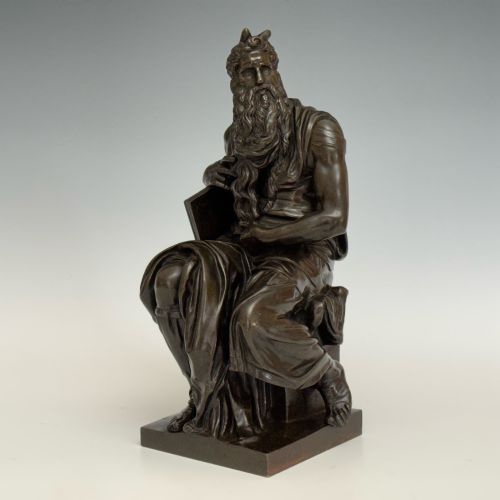 ANTIQUE 19TH CENTURY BRONZE FIGURE OF MOSES - ADDITIONAL PHOTO 7