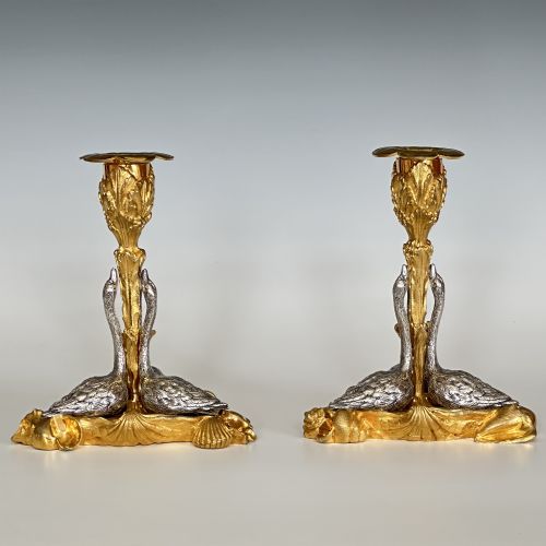 PAIR OF ELKINGTON CO ORMOLU CANDLESTICKS - ADDITIONAL PHOTO 2