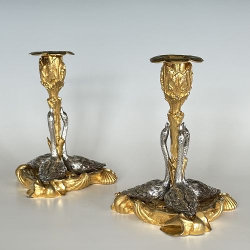 PAIR OF ELKINGTON CO ORMOLU CANDLESTICKS - ADDITIONAL PHOTO 4