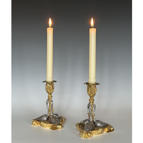 PAIR OF ELKINGTON CO ORMOLU CANDLESTICKS - ADDITIONAL PHOTO 7