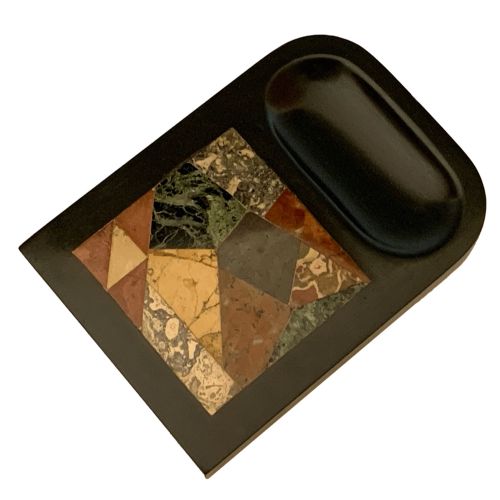 antique derbyshire specimen marble paperweight pin tray - CATEGORY: ANTIQUE MISCELLANEOUS - DATED 19TH CENTURY