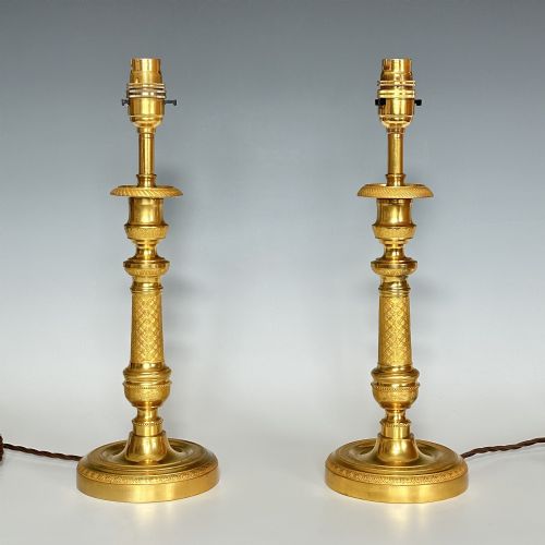pair of ormolu table lamps in the empire style - CATEGORY: ANTIQUE LIGHTING - DATED 1870