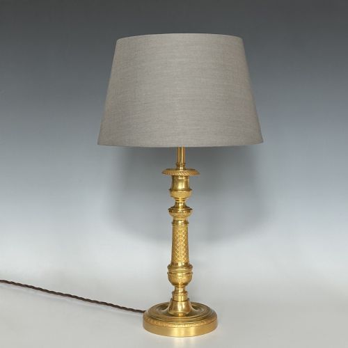 PAIR OF ORMOLU TABLE LAMPS IN THE EMPIRE STYLE - ADDITIONAL PHOTO 2