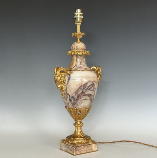 antique george v ormolu mounted marble table lamp - CATEGORY: ANTIQUE LIGHTING - DATED 1930