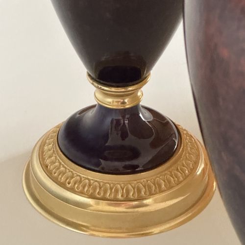 PAIR OF ORMOLU MOUNTED PORCELAIN VASES BY PAUL MILET FOR SEVRES - ADDITIONAL PHOTO 2