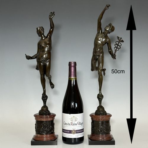 PAIR OF BRONZES MERCURY CERES AFTER GIAMBOLOGNA GRAND TOUR STYLE - ADDITIONAL PHOTO 1