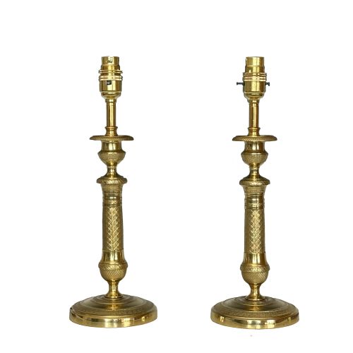 19TH CENTURY FRENCH ORMOLU TABLE LAMPS IN THE EMPIRE STYLE - ADDITIONAL PHOTO 4