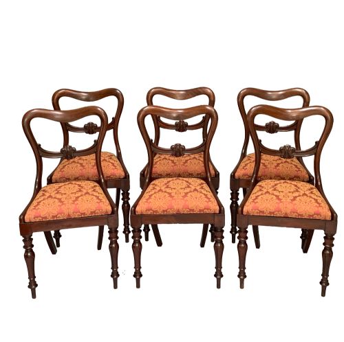 set of six victorian mahogany dining chairs - CATEGORY: ANTIQUE CHAIRS - DATED VICTORIAN