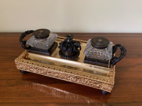 GEORGE IV ORMOLU BRONZE DESK STAND - ADDITIONAL PHOTO 4