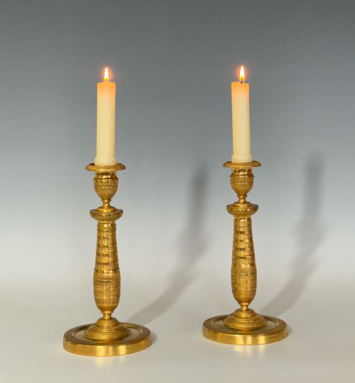 CHARLES X ORMOLU CANDLESTICKS - ADDITIONAL PHOTO 1