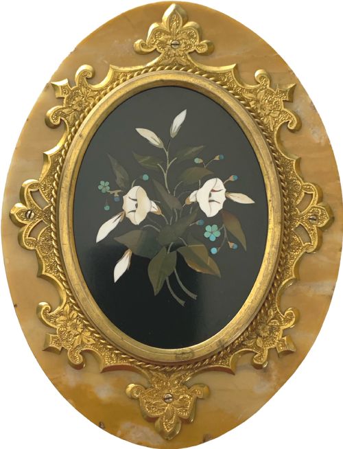 VICTORIAN PAIR OF PIETRA DURA PAPERWEIGHTS GRAND TOUR STYLE - ADDITIONAL PHOTO 1