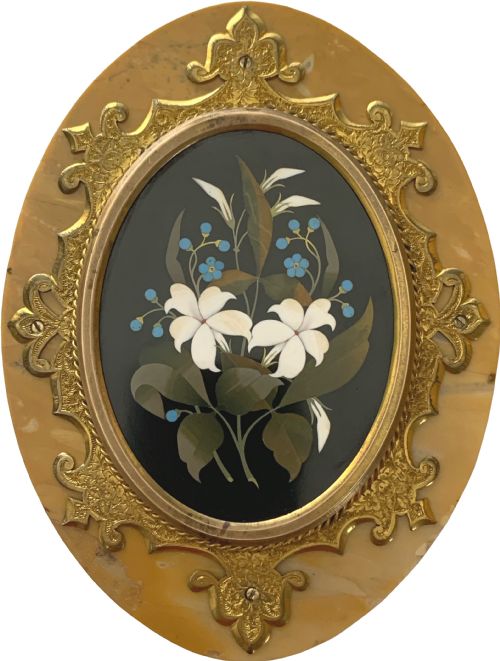 VICTORIAN PAIR OF PIETRA DURA PAPERWEIGHTS GRAND TOUR STYLE - ADDITIONAL PHOTO 2