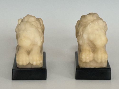 GRAND TOUR CARVED ALABASTER CANOVA LIONS - ADDITIONAL PHOTO 2