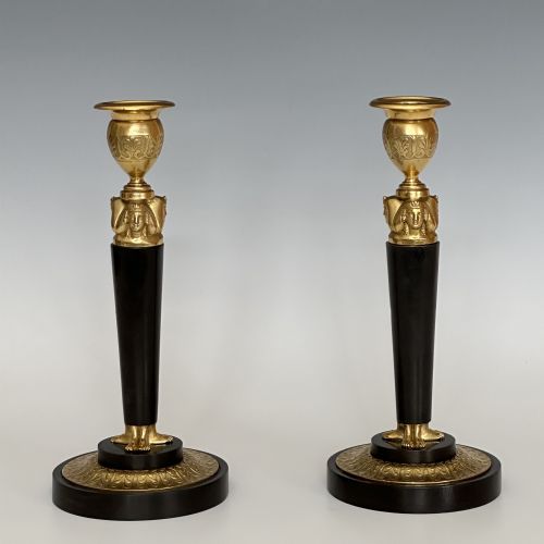 FRENCH EMPIRE CANDLESTICKS CLAUDE GALLE - ADDITIONAL PHOTO 1