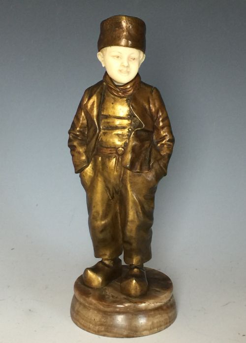PAIR OF BRONZE DUTCH FIGURES BY JOSEPH DASTE - ADDITIONAL PHOTO 2