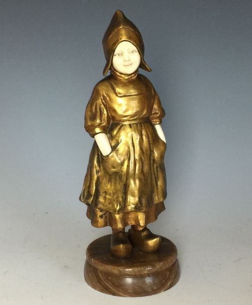 PAIR OF BRONZE DUTCH FIGURES BY JOSEPH DASTE - ADDITIONAL PHOTO 3