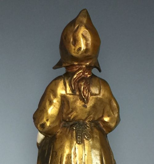 PAIR OF BRONZE DUTCH FIGURES BY JOSEPH DASTE - ADDITIONAL PHOTO 4