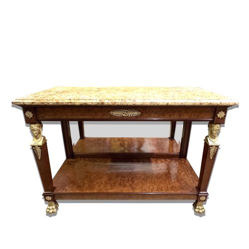 french empire revival mahogany ormolu mounted console table - CATEGORY: ANTIQUE TABLES - DATED 1880