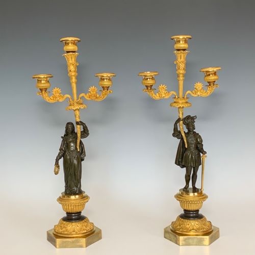pair of 19th century french charles x ormolu candelabra - CATEGORY: ANTIQUE LIGHTING - DATED 19TH CENTURY