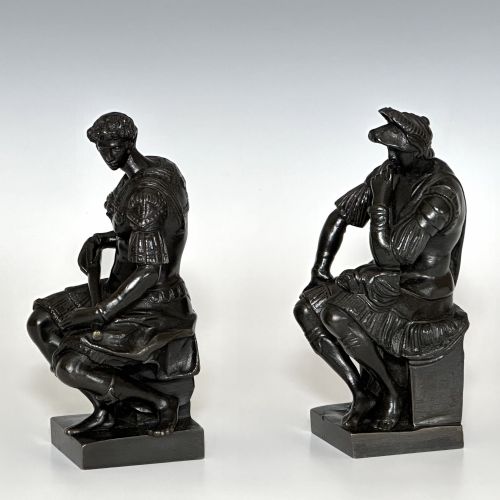 PAIR OF GRAND TOUR BRONZES FIGURES LORENZO GIULIANO MEDICI - ADDITIONAL PHOTO 2