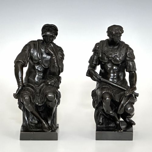 PAIR OF GRAND TOUR BRONZES FIGURES LORENZO GIULIANO MEDICI - ADDITIONAL PHOTO 6