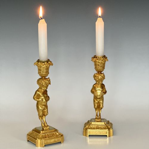 PAIR OF FRENCH SATYR ORMOLU CANDLESTICKS - ADDITIONAL PHOTO 8