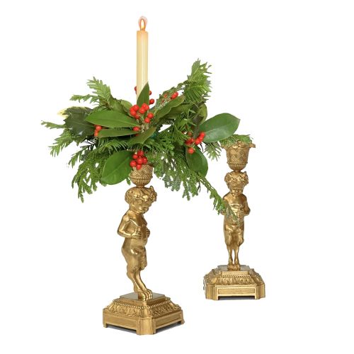 PAIR OF FRENCH SATYR ORMOLU CANDLESTICKS - ADDITIONAL PHOTO 9