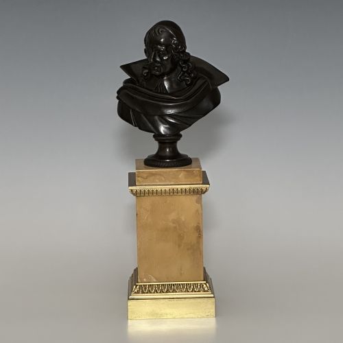 FRENCH BRONZE BUST OF PIERRE CORNEILLE - ADDITIONAL PHOTO 3