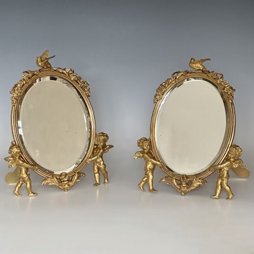 a pair of french ormolu easel mirrors - CATEGORY: ANTIQUE MIRRORS - DATED 1880
