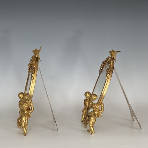 A PAIR OF FRENCH ORMOLU EASEL MIRRORS - ADDITIONAL PHOTO 2