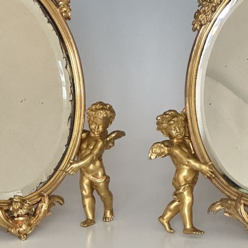 A PAIR OF FRENCH ORMOLU EASEL MIRRORS - ADDITIONAL PHOTO 3
