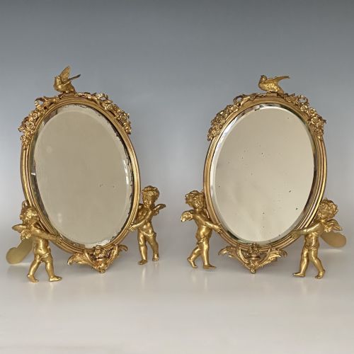A PAIR OF FRENCH ORMOLU EASEL MIRRORS - ADDITIONAL PHOTO 9