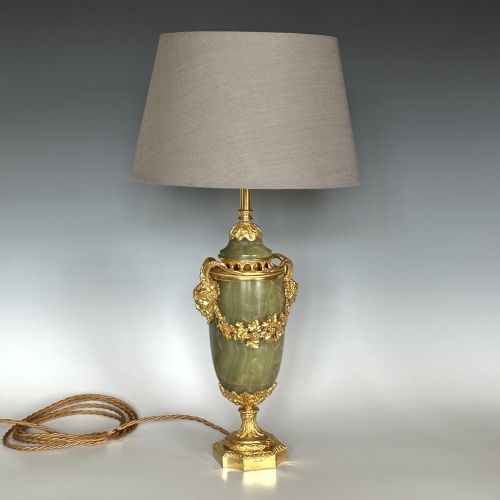 PAIR OF ONYX ORMOLU TABLE LAMPS - ADDITIONAL PHOTO 7