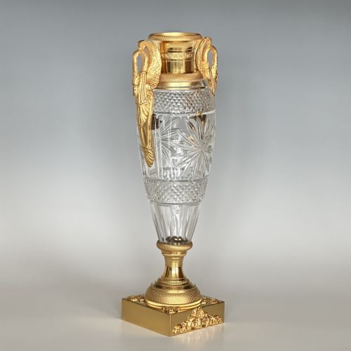 FRENCH EMPIRE ORMOLU MOUNTED GLASS VASE - ADDITIONAL PHOTO 2